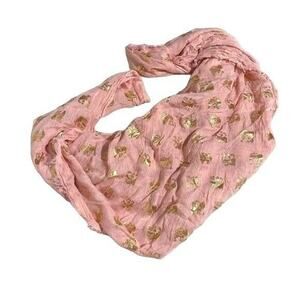 Shiraleah Chicago Pink & Gold Elephant Scarf